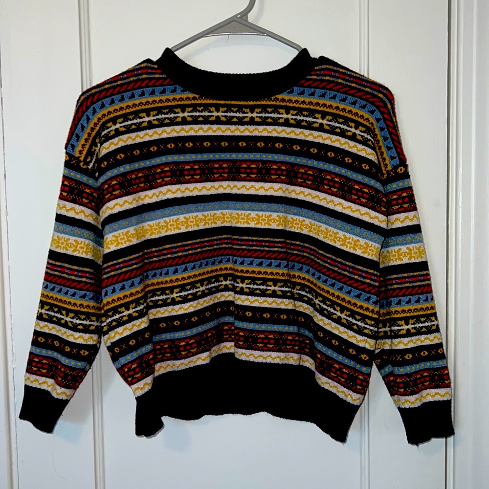 Patterned Cropped Sweater